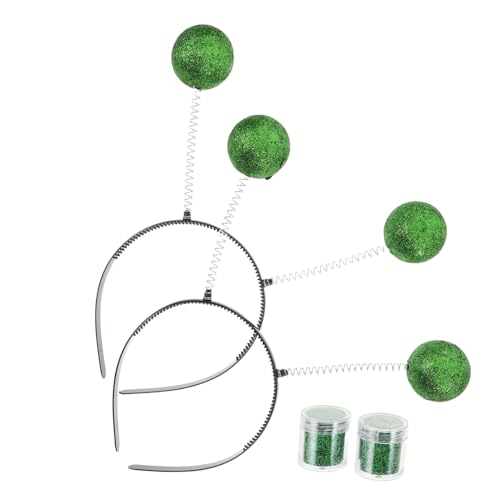 minkissy 2 Sätze Grüne Antenne Haarreife mit Glitzerbällen Leichtes Komfortables Kostümzubehör für Damen und Realistische Party Accessoires für Halloween und Kostümpartys von minkissy