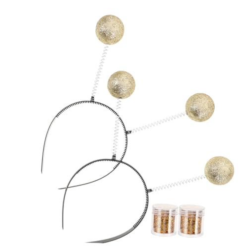 minkissy 2 Sätze Halloween Stirnband mit Glitzerbällen Antennen Kostüm Accessoires Leichter Kopfschmuck für Party und Karneval für Erwachsene von minkissy