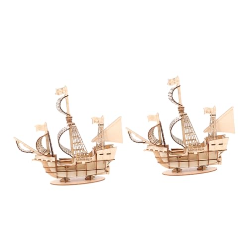 minkissy 2 Sätze Holzpuzzle Segelboot Modellbausatz für Erwachsene DIY Bausatz aus Natürlichem Holz Handfreundlich Fördert Kreativität und Koordination als Dekoratives Lernspielzeug von minkissy