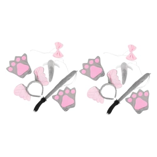 minkissy 2 Sätze Kostüm Set Teilig mit Plüsch Ohr Headband Graue Handschuhe für Geburtstagsfeiern Rollenspiele und Tier Mottopartys minkissy 2 Sätze Kostüm Set Teilig mit Plüsch Ohr Headband Graue Handschuhe für Geburtstagsfeiern Rollenspiele und Tier Mottopartys von minkissy