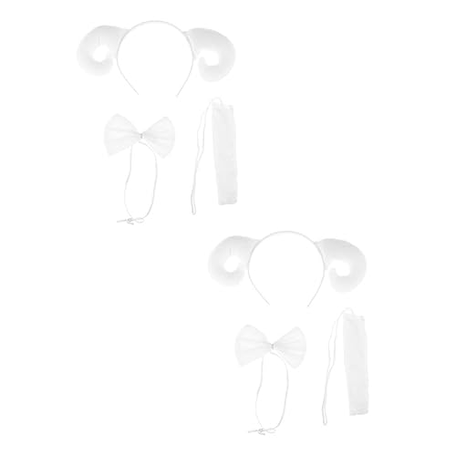 minkissy 2 Sätze Lamm Stirnband Set Cartoon Kostüm Haarreif Langlebig für Cosplay Karneval Geburtstagsfeier Weihnachtsfeier Niedliche Tier Accessoires für Mädchen von minkissy