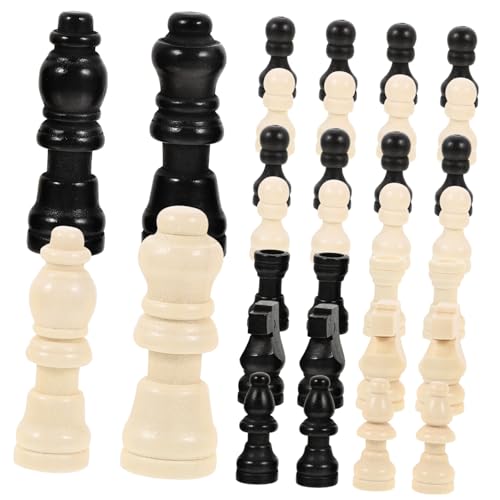 minkissy 2 Sätze Mini Holz Schachfiguren Glatte Stabile Spielfiguren für Wiederverwendbar als Zubehör für Schachbrett und Gesellschaftsspiele Buntes Set für Teamspiele und Unterhaltung von minkissy