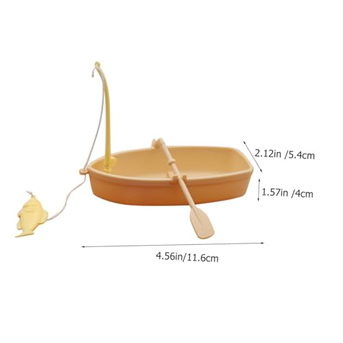 minkissy 2 Sätze Miniatur Fischereiboot Dekoration Schwimmender Simulierter Angelboot mit Kleinem Schwimmring für Puppenhaus Wohnzimmer Schlafzimmer Tischdeko von minkissy