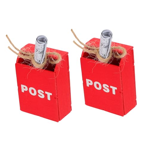 minkissy 2 Sätze Miniatur Puppenhaus Briefkasten mit Zeitung Kreative Miniatur Dekoration Detailreiche DIY Puppenhaus Zubehör Realistische Postkasten Szene für Mini Haus Basteln von minkissy