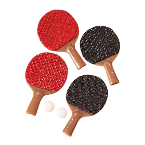minkissy 2 Sätze Miniatur Tischtennisschläger Set Teilig mit Bällen Realistische Puppenhaus Dekoration Doll House Sports Equipment Mini House Ornament für Interaktives und Sammler von minkissy