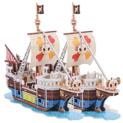 minkissy 2 Sätze Papier Piratenschiff Puzzle Kit DIY Modellbausatz für Erwachsene Kreative Bastelidee für Geburtstagsgeschenke und Dekoration aus Hochwertigem Papier Gefertigt Sicher und von minkissy