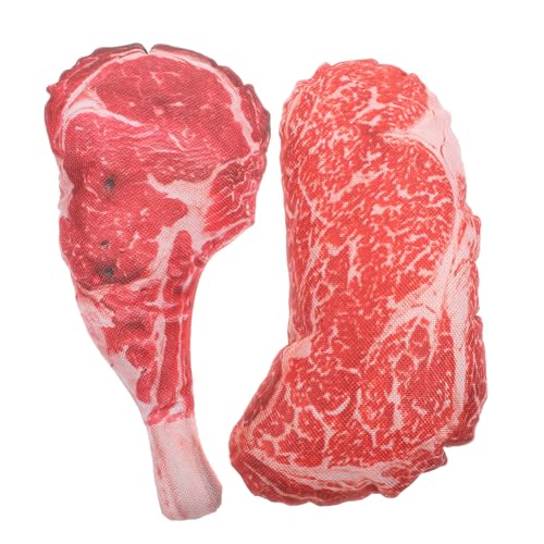 minkissy 2 Sätze Realistisches Künstliche Rindersteaks Dekoattrappen Lebensnahe Steakmodelle für Küchen und Restaurantdekoration Leichte Food Ornamente für Fotoshootings und Displays von minkissy