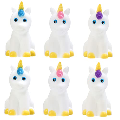 minkissy 2 Sätze Teiliges Einhorn Badespielzeug Squeezable mit Eingebautem Pfeifton Duschspielzeug für Junge Mädchen und Kleinkinder Farbenfrohe Mini Badetiere für Mehr Badespaß von minkissy