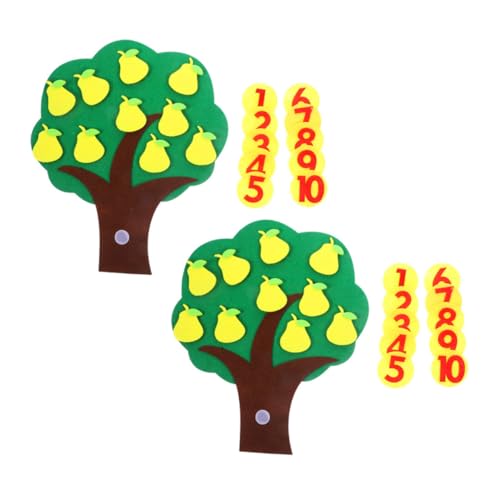 minkissy 2 Sätze Teiliges Filz Baum Lernspielzeug für Kindergarten Matheaktivitäten Abnehmbarer Filz Apfelbaum zum Zählen und Zahlenverständnis Interaktives Vorschulspiel zur von minkissy