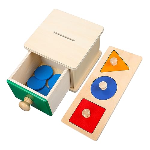 minkissy 2 Satz Geometrisches Holzspielzeug mit Münzbox Pädagogisches Puzzle für Kleinkinder Hand Augen Koordination und Formenerkennung minkissy 2 Satz Geometrisches Holzspielzeug mit Münzbox Pädagogisches Puzzle für Kleinkinder Hand Augen Koordination und Formenerkennung von minkissy