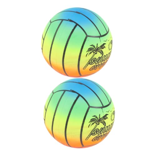 minkissy 2 Stück Aufblasbare Regenbogen Spielbälle aus Dickem PVC Leichtes Poolspielzeug für Fördert Koordination und Motorische Fähigkeiten für Indoor und Outdoor Aktivitäten von minkissy
