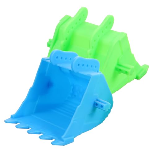 minkissy 2 Stück Bagger Schaufel Kunststoff Zubehör für Pädagogisches Modell für Baustellenfahrzeuge Robustes und Sicheres für Kleinkinder Blau und Grün von minkissy
