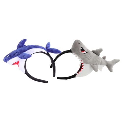 minkissy 2 Stück Cartoon Tier Stirnbänder Lustige Haarreifen für Dekoration für Partys und Kostüme Bequemes und Haarschmuck Blauer Tigerhai von minkissy