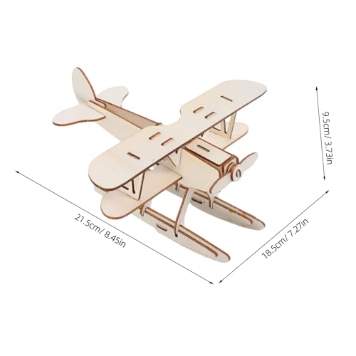 minkissy 2 Stück DIY Holzflugzeug Modellbausatz Set für Unbemalt Leichter Tragbarer Holz bausatz Logik und Räumlichem Denken Lernspielzeug für Zuhause und Schule von minkissy
