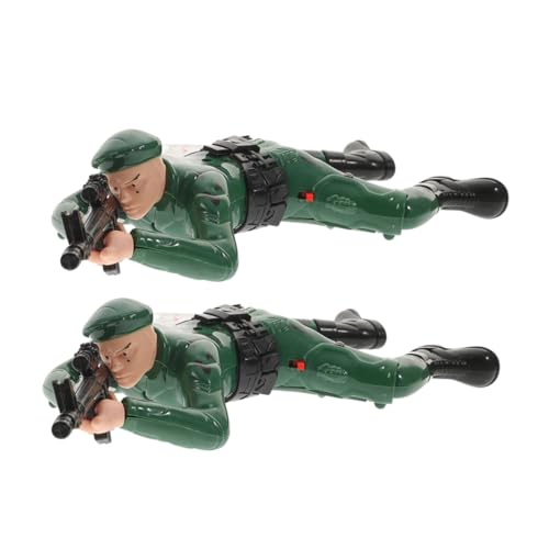 minkissy 2 Stück Elektrische Krabbelnde Soldatenfiguren für Robustem Interaktives Armee zur Frühkindlichen von Motorik Koordination und Körperlicher Entwicklung von minkissy