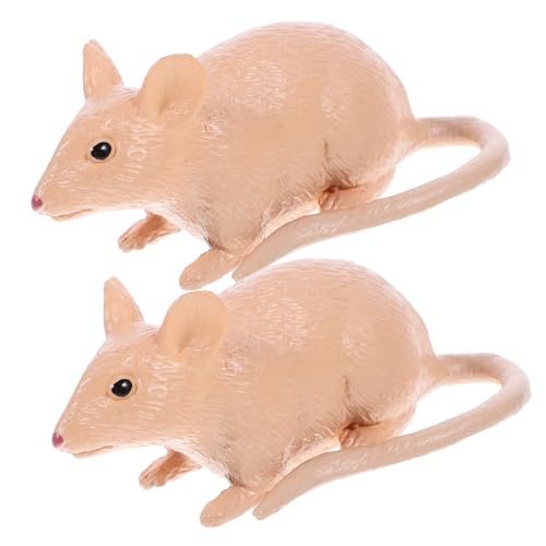 minkissy 2 Stück Falsche Ratten Modellspielzeug Realistisches Tiermodell für Partys Halloween und Lernen Lustige Scherzartikel für Unvergessliche Erlebnisse von minkissy