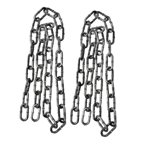 minkissy 2 Stück Gefangenenkette Gruselige Halloween-Requisiten Ketten Halloween-Requisite Gruselige Cosplay -Ketten Halloween-Ketten-stütze Kettenstütze Aus Kunststoff Plastik Silver von minkissy