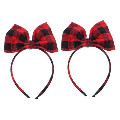 minkissy 2 Stück Haarreifen Gestrickte Rote Stoffschleife Niedliche Haaraccessoires für Mädchen Weiche Bequeme Haarschmuck für Karneval Halloween Kostümparty und Festtage von minkissy