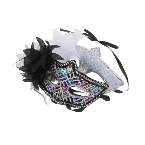 minkissy 2 Stück Halbes Gesicht Maske mit Glänzenden Pailletten und Seitlicher Blumenverzierung Diskrete Karnevalsmaske für Damen Geeignet für Halloween Ball Kostümparty minkissy 2 Stück Halbes Gesicht Maske mit Glänzenden Pailletten und Seitlicher Blumenverzierung Diskrete Karnevalsmaske für Damen Geeignet für Halloween Ball Kostümparty von minkissy