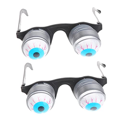 minkissy 2 Stück Halloween Kostümbrille Lustige Springbrille mit Augapfel Design Leichte Kunststoffbrille für Halloween Party Karneval Cosplay und Scherzartikel Gruseliges Partyzubehör von minkissy