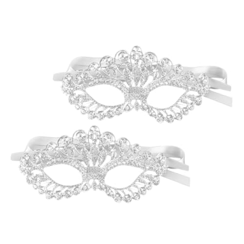minkissy 2 Stück Handgefertigte Krone Augenmaske mit Verstellbarem Band für Glamouröse Partys und Besondere Anlässe von minkissy