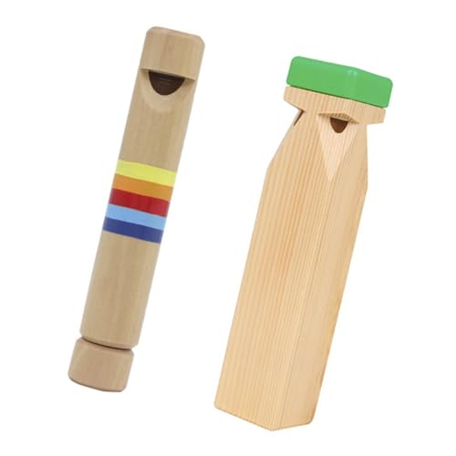 minkissy 2 Stück Holzpfeifen Lernspielzeug Schiebe Pfeifen für Musikalische Früherziehung Holzflöte für Kreative von minkissy