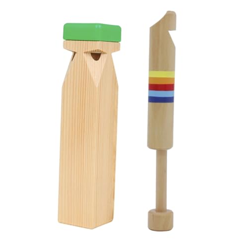 minkissy 2 Stück Holzpfeifen für Pädagogisches Musikalität Leicht und Sicher für Kleine Hände für Geburtstagsfeiern und Kinderaktivitäten Hochwertige Holzmaterialien für Langlebigen Spaß von minkissy