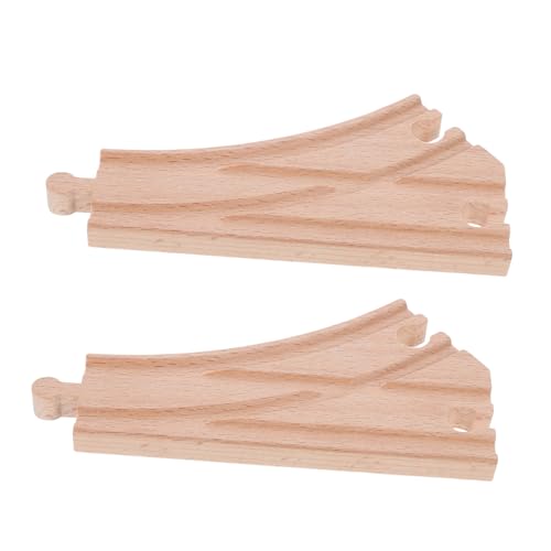 minkissy 2 Stück Holzschienen Zubehör Multi Direktionale Y Weichen für Holzspielzeug Eisenbahn Erweiterbare Gleise für Kreative Pädagogisches von minkissy