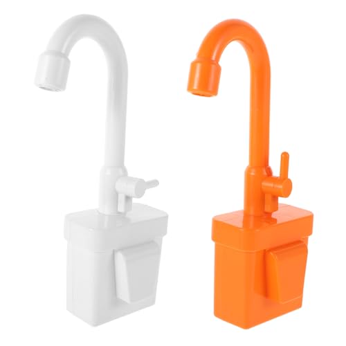 minkissy 2 Stück Interaktives Rotierbares Zubehör für Spielküche Elektronischer Wasserfluss für Fördert Kreativität und Lebenskompetenzen Orange Weiß ohne Batterien von minkissy
