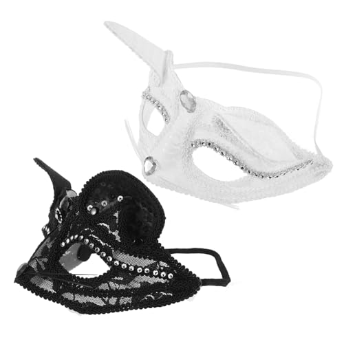 minkissy 2 Stück Japanische Fuchs Halbgesichtsmaske Leichtem Detailreiches Design Wiederverwendbar für Halloween Cosplay Maskerade Party Karneval Fasching Vielseitig Einsetzbar von minkissy