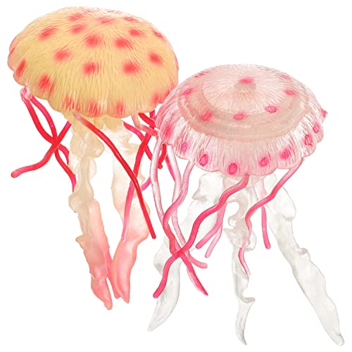 minkissy 2 Stück Meerestiere Spielzeug für Kinder Realistische Quallen Modelle Aquarium Deko für Lernspielzeug Umweltbewusstsein Kognitives Lernen Wassertierspielzeug für Garten Zimmer von minkissy