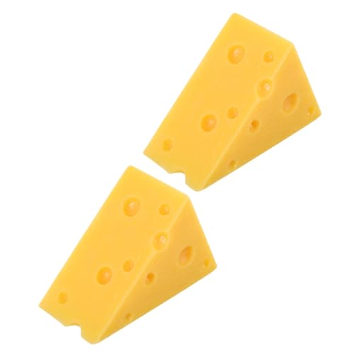 minkissy 2 Stücke Simulation Käse Modelle Künstliche Käse Ornament für Dekoration und Fotografie Realistisches Lebensmittelmodell für Kinder und Küche von minkissy