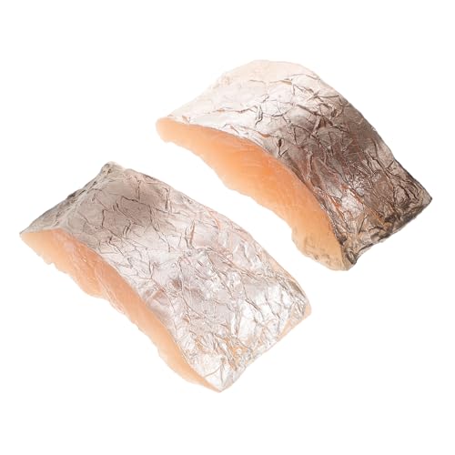 minkissy 2 Stück Künstliches Fischfilet Modell aus PVC Realistische Dekoattrappe für Küche Restaurant Food Präsentation Langlebig und Handfreundlich Vielseitig Einsetzbar Leicht von minkissy