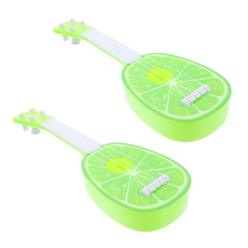 minkissy 2 Stück Mini Obst Gitarre für Realistische Simulation Pädagogisches Musikinstrument Spielerisches Lernen und Geschenkidee Geeignet für Kleine Anfänger Farbenfrohe Ukulele von minkissy