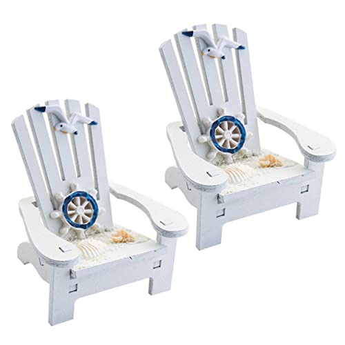 minkissy 2 Stück Mini Strandstuhl Deko aus Holz Mediterrane Miniatur Strandstühle für Schlafzimmer Kreative Wohndekoration Leichte und Ansprechende Tisch Accessoires von minkissy