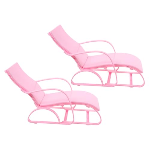 minkissy 2 Stück Mini Strandstuhl Puppenmöbel aus Stabilem Langlebiger Leichter Kinderliegestuhl für Puppen Praktische Mini Deko für Puppenhaus und Strandspielzeug von minkissy