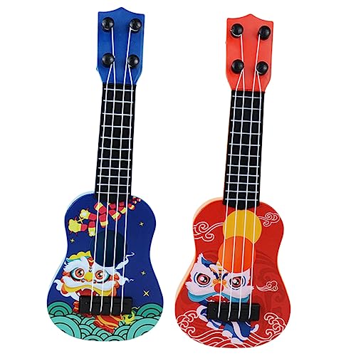 minkissy 2 Stück Mini Ukulele Teilig Cartoon Gitarre für Jahre Musikinstrument Lernspielzeug Robust Leicht Tragbar Sicher von minkissy