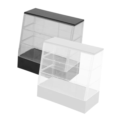minkissy 2 Stück Miniatur Kuchen Schrank Teiliges Puppenhaus Bäckerei Detailreiche Miniatur Torten Vitrine Elegantes Puppenhaus Möbel Zubehör von minkissy