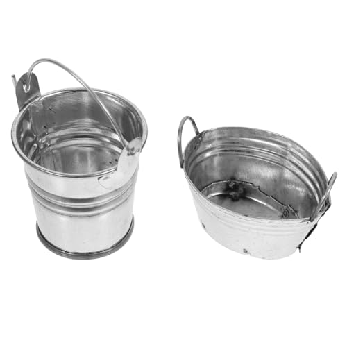 minkissy 2 Stück Miniatur Metall Eimer Teilig Mini Eimer Puppenhaus Zubehör Miniatur Gartendeko Langlebig Leichter Mini Kübel für Wohn und Schlafzimmer Kreatives DIY Modellspielzeug von minkissy