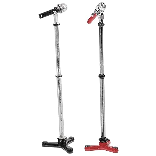 minkissy 2 Stück Miniatur Mikrofone aus Metall für Puppenhaus Zubehör Detailreiche Mini Mikrofon Figuren Leichte Kompakte Karaoke Spielzeuge für Mädchen Kreative Dekoration und Rollenspiel von minkissy