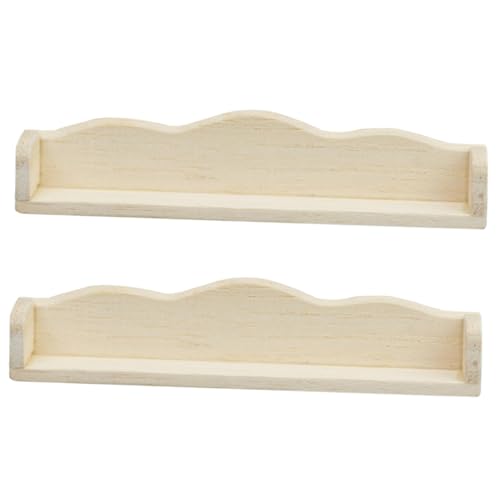 minkissy 2 Stück Miniatur Wandregal Teiliges aus Holz Miniatur Möbel Zubehör für Puppenhaus Platzsparendes Mini Wandboard zur Dekoration von Garten Wohnzimmer Balkon und Kinderzimmer von minkissy