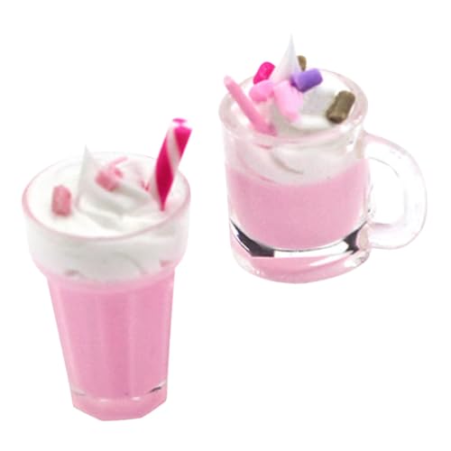 minkissy 2 Stück Miniature Eiscreme Dekorationen Teiliges aus Langlebigem Harz Realistische Formen und Leuchtende Farben Puppenhaus Zubehör Lebendige Mini Haus Ornamente für DIY von minkissy