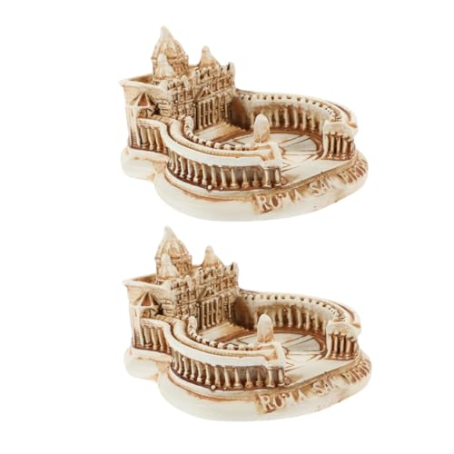 minkissy 2 Stück Kleiner San Pietro Harzmodell Detaillierte Nachbildung für Heim und Bürodekoration Architektonisches Sammlerornament Miniatur Gebäudedekor Präzise Handwerkskunst von minkissy
