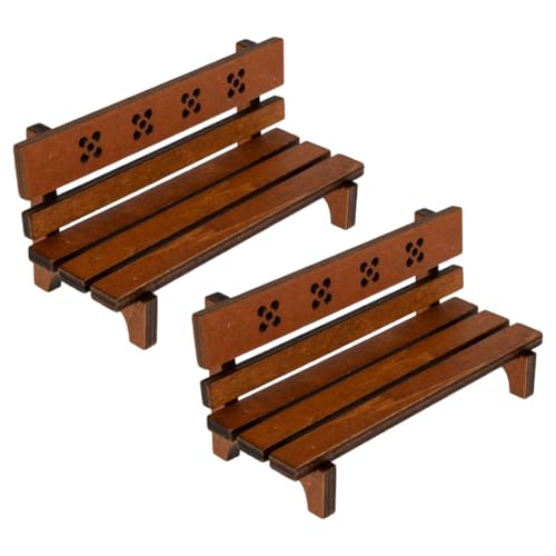 minkissy 2 Stück Miniaturmöbel Vintage Deko für Puppenhaus und Mikrolandschaften Holz Vielseitig Einsetzbar als Garten und Tischdeko von minkissy