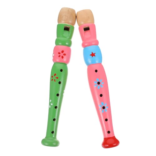 minkissy 2 Stück Orff Holzblöte Flöte Instrument für Bunte Designs Fördert Musikalische Fähigkeiten und Kreativität von minkissy