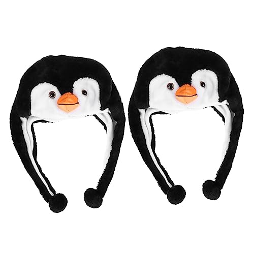 minkissy 2 Stück Penguin Hut Lustige Cosplay Mütze mit Beweglichen Ohren für Partys Feste und Karneval und Erwachsene Bequem und Leicht von minkissy