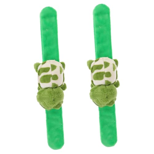 minkissy 2 Stück Plüsch Schildkröten Slap Armbänder Weiche Kuscheltier Armbänder Leichtes Party Mitgebsel für Kindergeburtstag Hautfreundlich und Langlebig Niedliches Tiermotiv von minkissy