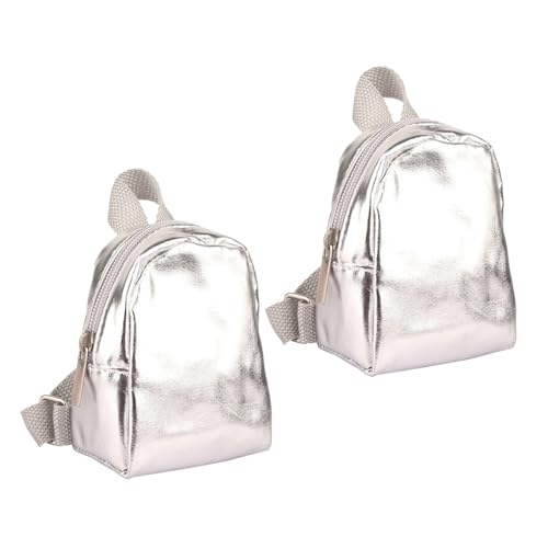minkissy 2 Stück Puppenrucksack Miniatur Puppenzubehör Winzige Rucksäcke Schultaschen Für Puppen Mini Rucksäcke Mini Tasche Rucksack Reißverschluss Schultaschen von minkissy