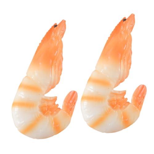 minkissy 2stücke Gefälschtes Garnelenmodell Aus PVC-Material Realistische Lebensmitteldekoration Simuliertes Garnelen Foto-Props Und Garnelendekorationen von minkissy