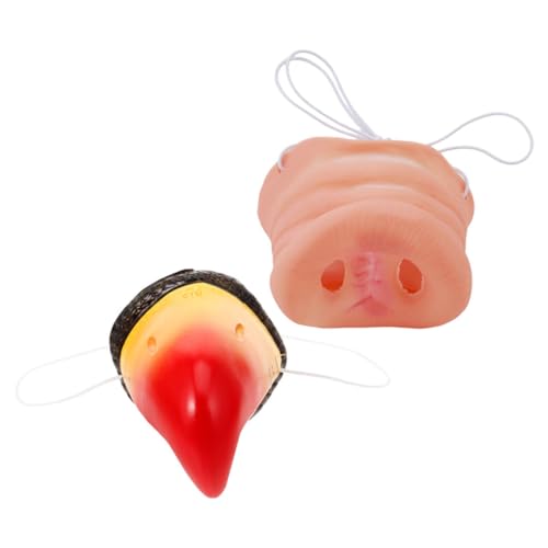 minkissy 2 Stück Realistische Papagei und Schweinenase aus Vielseitiges Teiliges Cosplay für Halloween Partys und Kostüm Dekoration Authentische Tiernasen Requisiten für Verkleidungen von minkissy
